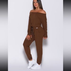 Bombshell Sportswear Medium Brown Rib Jumpsuit